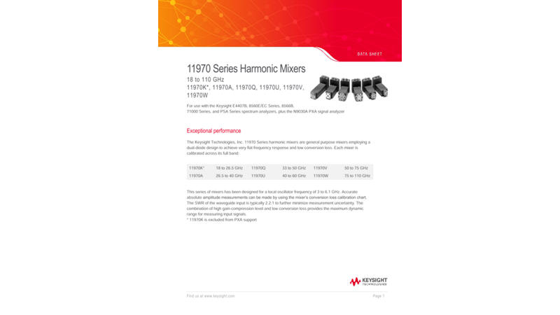 11970 Series Harmonic Mixers 